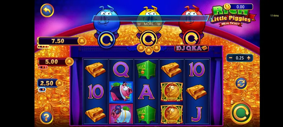 Game Vault slot game in play